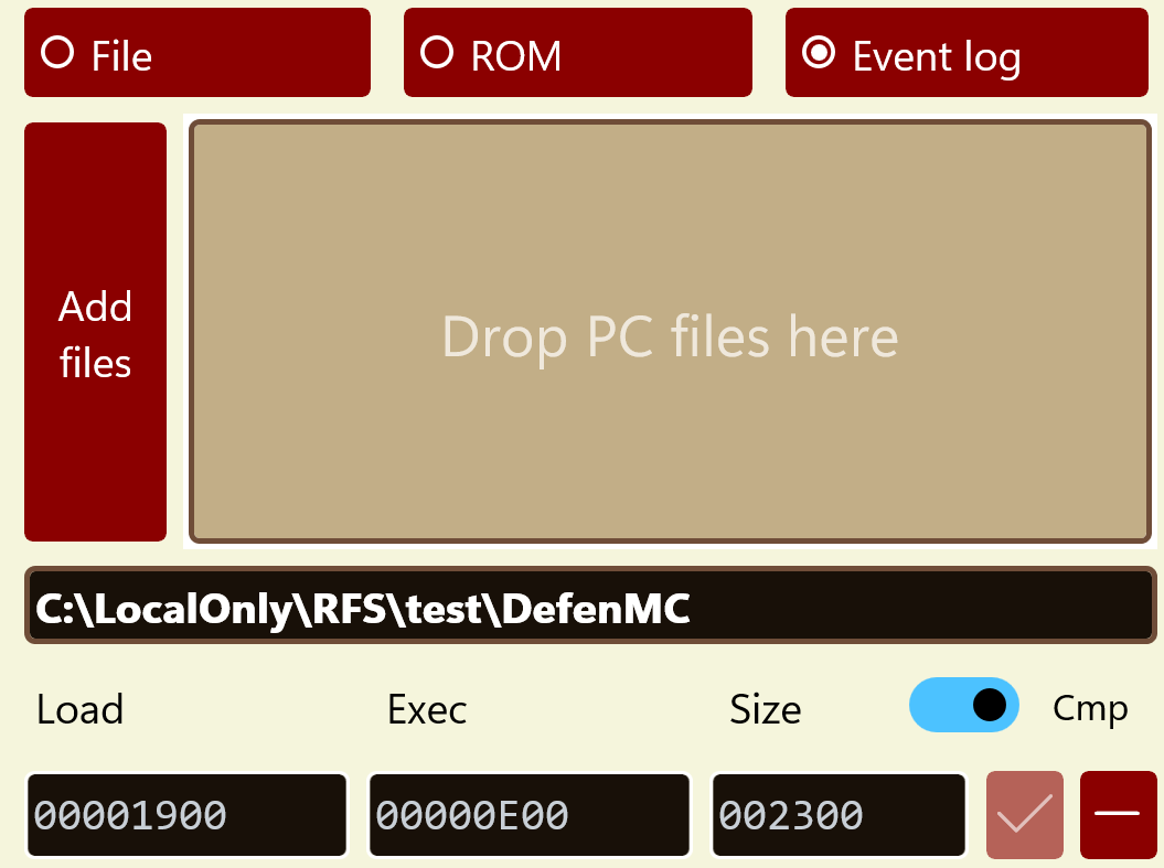 BeebRFSMaker file drop area and file details